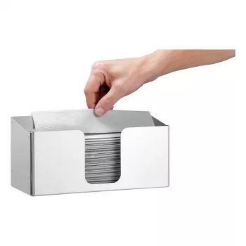 Bartscher ILZF20 dispensador de toallas de papel, plata, acero cromo-níquel cepillado, montaje en pared, con cerradura 850057