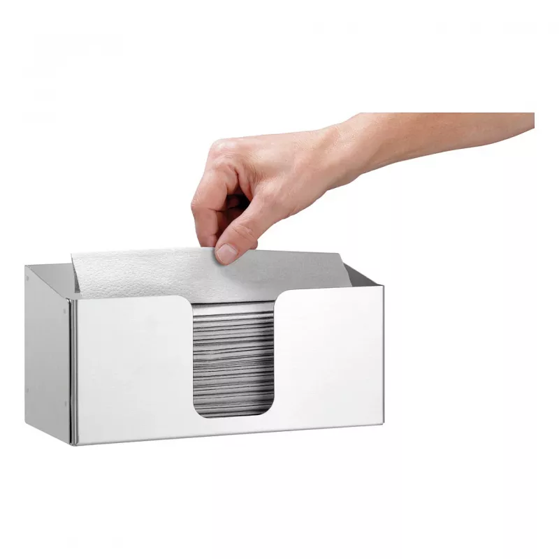Bartscher ILZF20 dispensador de toallas de papel, plata, acero cromo-níquel cepillado, montaje en pared, con cerradura 850057