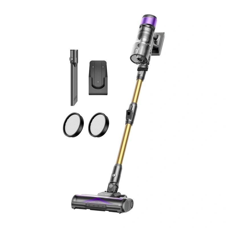 ULTENIC U20 aspirador de escoba inalámbrico con batería, 30 kPa de succión, 50 min de autonomía, pantalla LED, filtración HEPA, cepillo anti-enredos, convertible en aspirador de mano