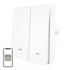 MOES ZS-B-EU2 interruptor de luz ZigBee de 2 canales, sin neutro, blanco