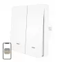MOES ZS-B-EU2 interruptor de luz ZigBee de 2 canales, sin neutro, blanco