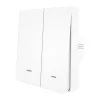 MOES ZS-B-EU2 interruptor de luz ZigBee de 2 canales, sin neutro, blanco