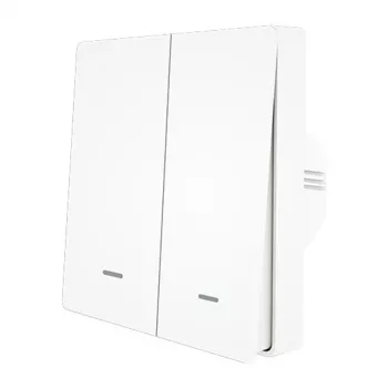 MOES ZS-B-EU2 interruptor de luz ZigBee de 2 canales, sin neutro, blanco