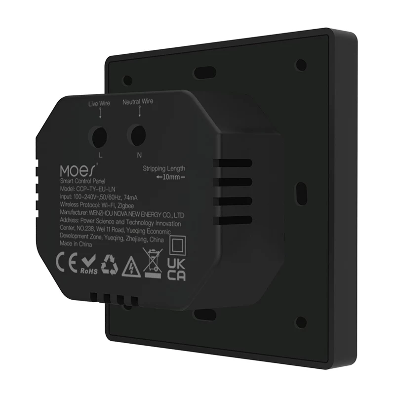 MOES CCP-TY-LN Panel de control Wi-Fi/ZigBee con pantalla LCD de 4