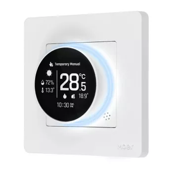 MOES ZHT-SR-GB-WH-MS Termostato inteligente ZigBee para calefacción eléctrica, blanco