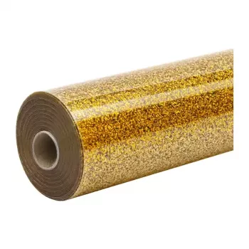 HTVRONT Film de transferencia térmica con purpurina, 30,5 cm x 90 cm (oro)