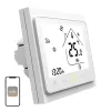MOES BHT-002 Termostato inteligente Wi-Fi con LCD para calefacción por agua, pantalla táctil, control por app y voz, blanco