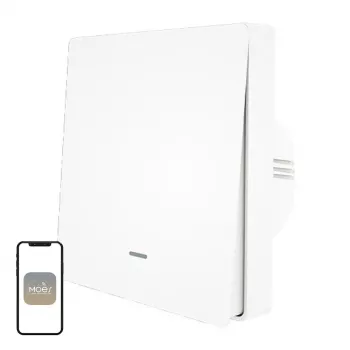 MOES ZS-B-EU1 Interruptor de luz ZigBee de 1 canal (sin neutro, blanco)