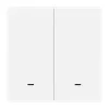 MOES ZT-B-EU2-MS Interruptor de escenas ZigBee 3.0 de 2 botones, a pilas, compatible con la app Tuya Smart Life, blanco