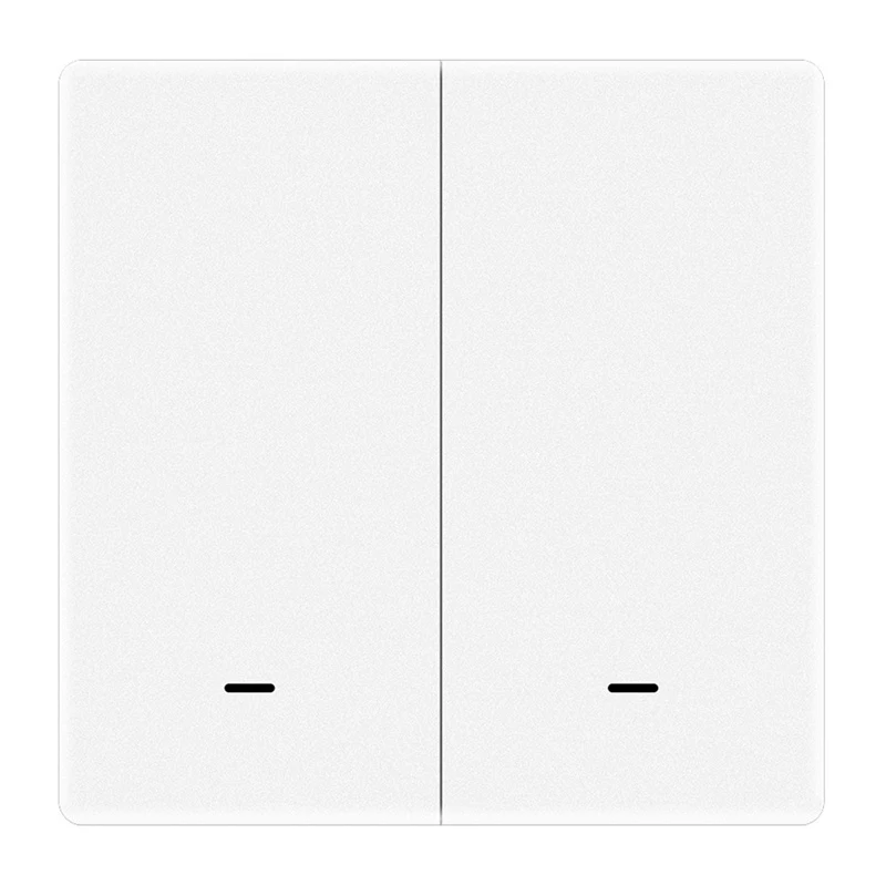 MOES ZT-B-EU2-MS Interruptor de escenas ZigBee 3.0 de 2 botones, a pilas, compatible con la app Tuya Smart Life, blanco