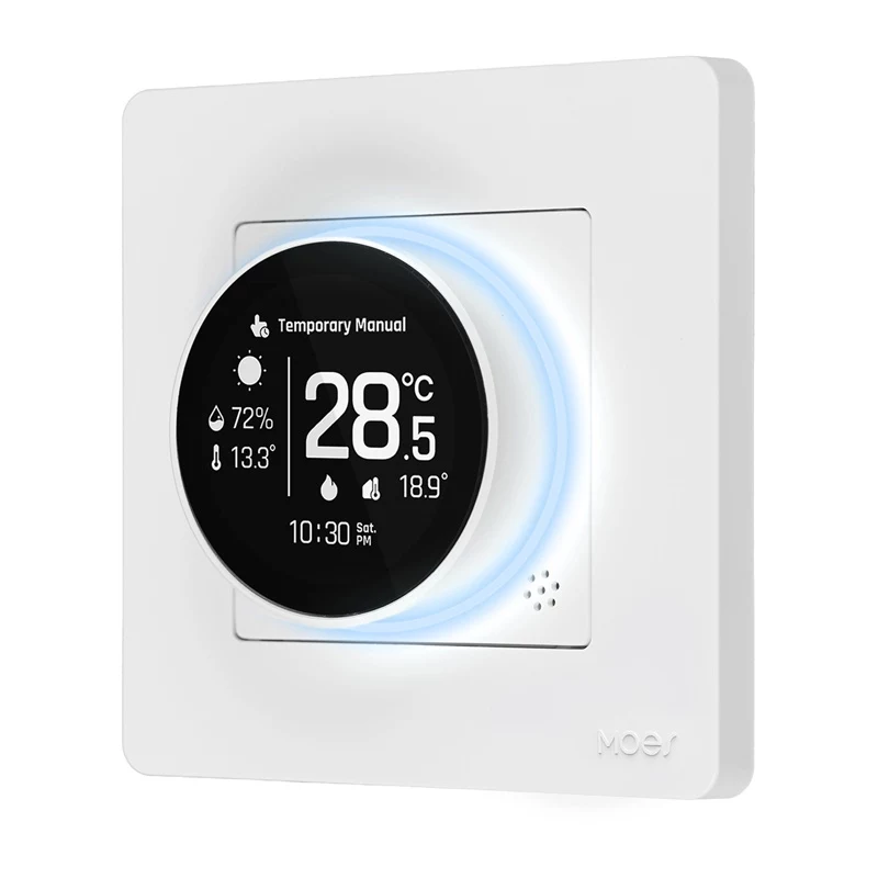 MOES ZHT-SR-GC Termostato inteligente ZigBee para caldera/calefacción de gas, blanco