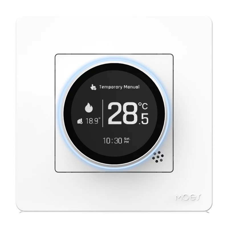 MOES ZHT-SR-GC Termostato inteligente ZigBee para caldera/calefacción de gas, blanco