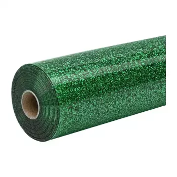 HTVRONT Film de transferencia térmica con purpurina, 30,5 cm x 90 cm (verde)
