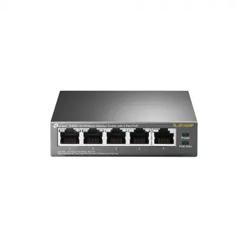 TP-Link TL-SF1005P Switch PoE+ de sobremesa de 5 puertos 10/100 Mbps con 4 puertos PoE+, presupuesto de 67W, modo Extend