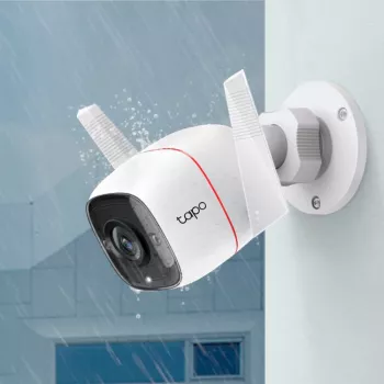 TP-Link Tapo C310 Cámara de vigilancia para exterior, 3MP, IP66, visión nocturna, audio bidireccional