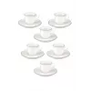 LA PORCELLANA BIANCA Teresa juego de tazas de espresso con platillos, 90 ml, porcelana, blanco, 12 piezas
