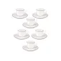 LA PORCELLANA BIANCA Teresa juego de tazas de espresso con platillos, 90 ml, porcelana, blanco, 12 piezas