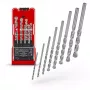 Einhell 38080 Juego de brocas para piedra, 8 piezas, 3-10 mm, punta de carburo de tungsteno, acero al carbono