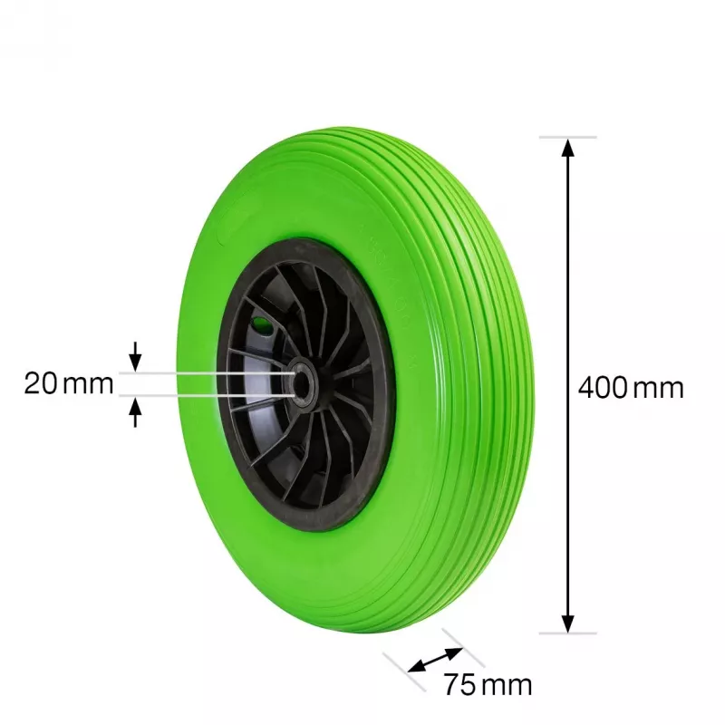 Wagner Design Yourself Rueda de carretilla goma maciza RO 8402 verde 260 mm 120 kg 4840201