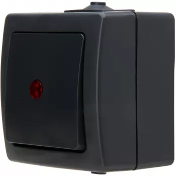 HEINRICH KOPP Nautic antracita interruptor de tecla de superficie 1 polo IP44 566615003