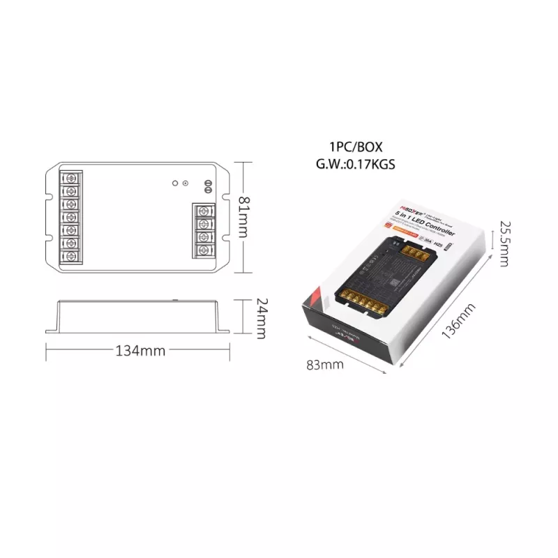 Synergy 21 LED controlador serie HC 5 en 1 DC12-48V Zigbee 3.0+ 2.4G HP 30A MiLight/Miboxer (HZ5)