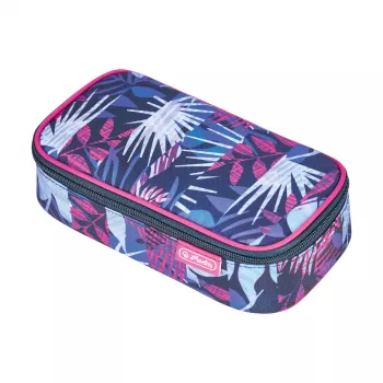 herlitz be.bag beatBox Indigo Flowers estuche, poliéster, compartimento principal con cremallera XXL, 1 ud. 400197550