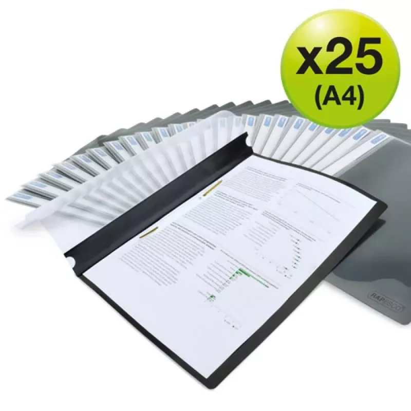 Rapesco ECO A4 carpeta de anillas negra (pack de 25) - 1815