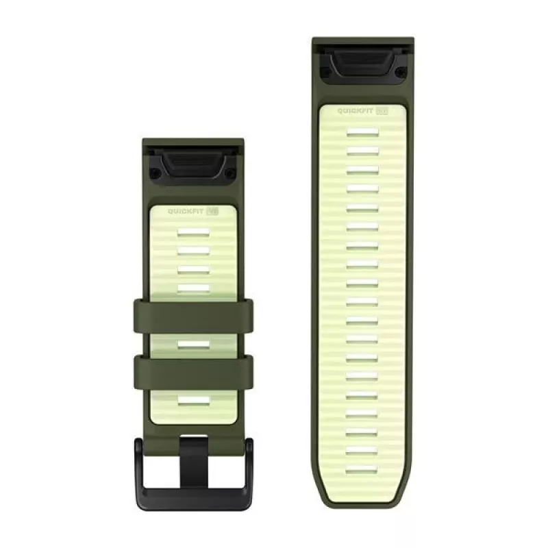 Garmin QuickFit 26 mm correa de silicona para relojes - Olive Drab / Lemon 010-14508-01