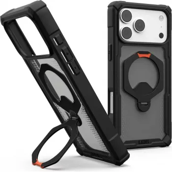 UAG Urban Armor Gear Plasma XTE 360 MagSafe funda con soporte para Apple iPhone 18 Pro Max/17 Pro Max – negro/naranja/gris transparente 114572114097