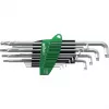 Wiha 366BETSZ13TS juego de llaves acodadas Torx con punta esférica, 13 piezas, titanio gris, soporte ErgoStar 40979