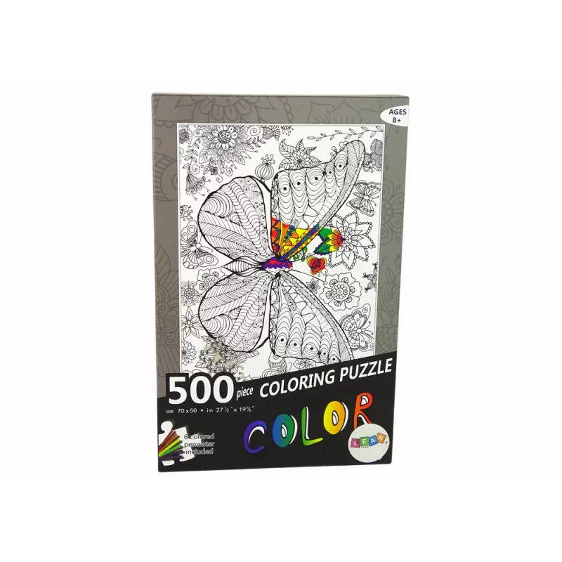 LEAN TOYS puzle para colorear 500 piezas mariposa