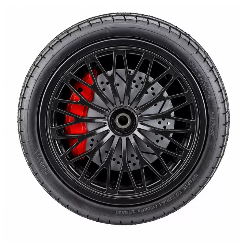 LEAN CARS Rueda de repuesto para Lamborghini A8803 XXL coche montable a batería - neumáticos de goma con aire, negro