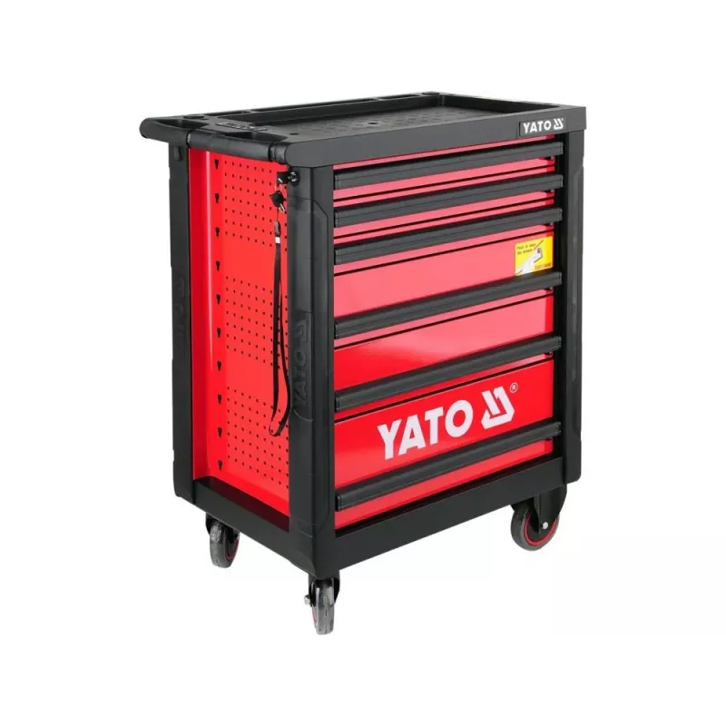 Yato YT-5530 carro de taller con 7 cajones acero negro/rojo