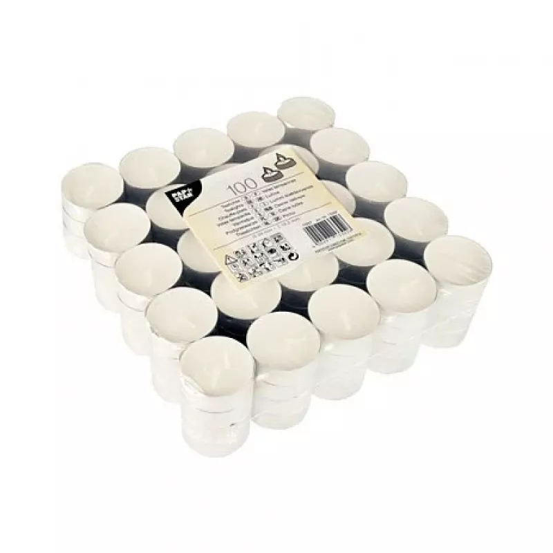 PAPSTAR Velas de té, blanco, 100 unidades (13302)