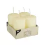 PAPSTAR Velas de pilar 8 cm, marfil, paquete de 4 (15361)