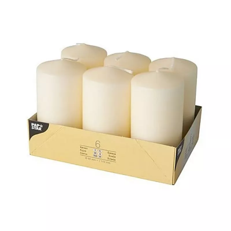 PAPSTAR Vela cilíndrica 11,5 cm Crema