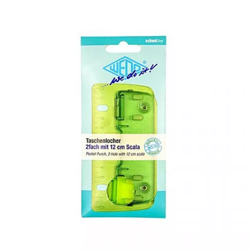 WEDO 67811 Perforadora de bolsillo Verde 2 agujeros 8 hojas