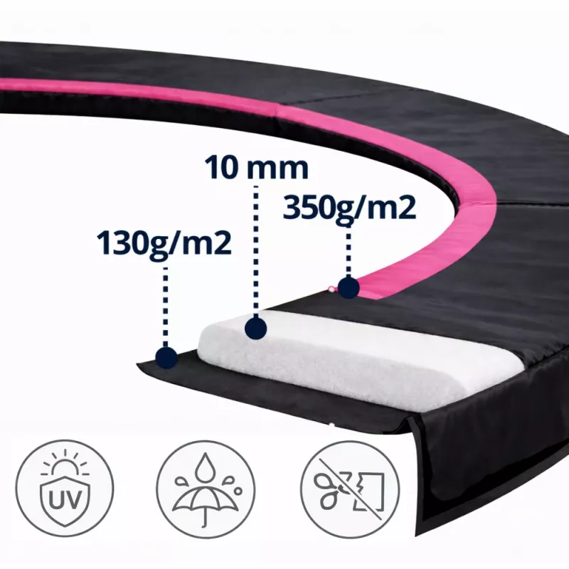 LEAN SPORT cubierta de resortes para trampolín Sport Max 10ft negro-rosa