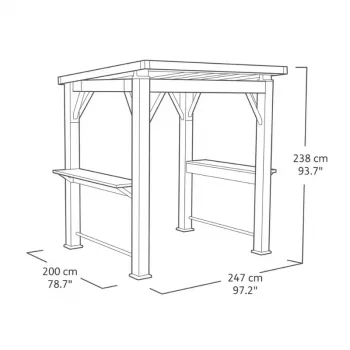 KETER Gazebo Grill 29213898 pérgola de jardín de aluminio con techo rígido