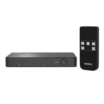 MARMITEK Connect 740 switch HDMI 2.0 de 4 puertos con mando a distancia, 4K@60Hz, HDR, HDCP 2.2, carcasa de metal