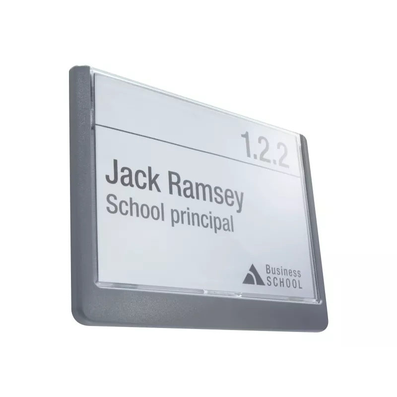 DURABLE Click Sign placa de puerta 149x105,5 mm montaje adhesivo/atornillado grafito