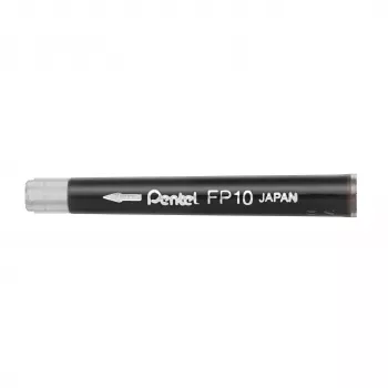 Pentel FP10-AO cartuchos de tinta para rotuladores pincel, negro, pack de 4