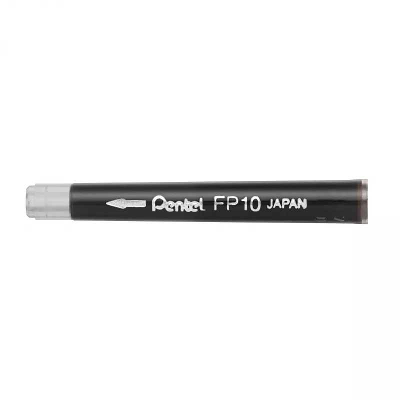 Pentel FP10-AO cartuchos de tinta para rotuladores pincel, negro, pack de 4