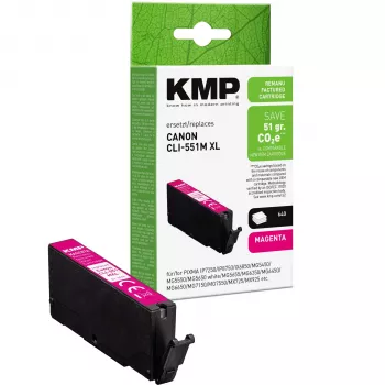 Cartucho de tinta magenta XL compatible KMP para Canon CLI-551 M (6445B001)