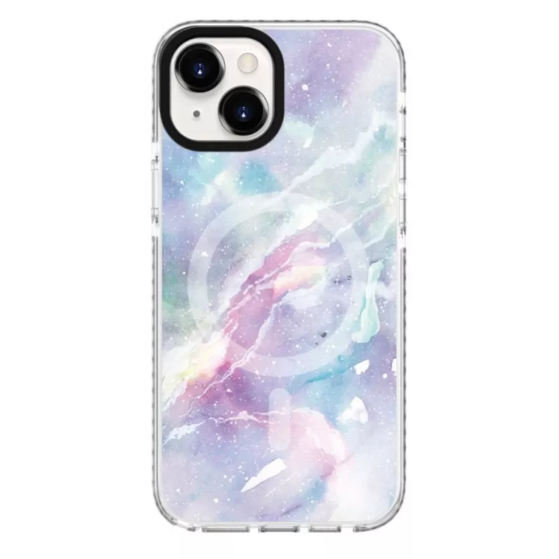 Funda Evelatus para Apple iPhone 15 Plus PC+TPU con MagSafe – Custom Marble Purple