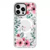 Funda Evelatus para Apple iPhone 15 Pro Max PC+TPU con MagSafe - estampado floral transparente