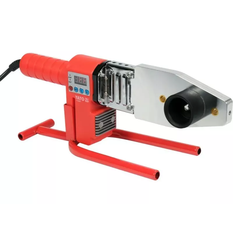Yato YT-82251 Soldador de plástico 800 W con regulación digital de temperatura LCD, 100-550°C, caudal de aire 120-250 L/min, incluye boquillas y varillas de soldadura