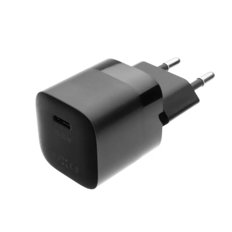 Fixed Mini Cargador de pared con salida USB-C y compatibilidad PD, 30W - Negro FIXC30M-C-BK