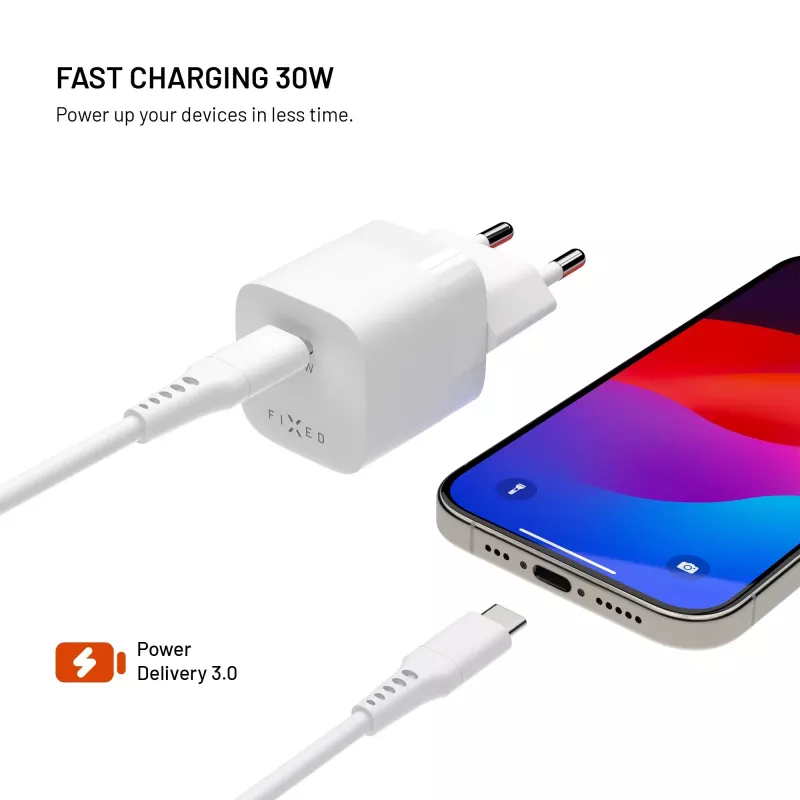 Fixed Mini Cargador USB-C GaN 30W - Negro