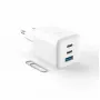 Fixed Mini Cargador GaN 2x USB-C y USB 65W Blanco
